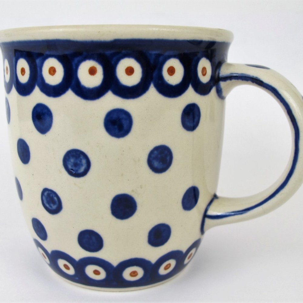 Vintage Polish Stoneware Mug by Boleslawiec Handmade in Poland